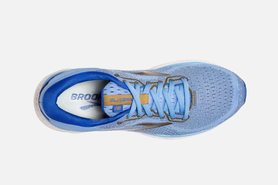 Brooks Running Shoes Womens Blue/Gold - Glycerin 18 Road - 6149-QDHIG